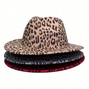 New Trend Stylish Two-Side Print Children's Casual Party Fedora <b>Hats</b> with Leopard Print <b>for</b> Unisex - Product Image 4