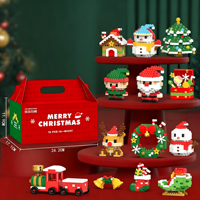 Ensemble de jouets de Noël pour animaux de compagnie, blocs de construction en forme d'insectes, briques amusantes et créatives en plastique, thème de Noël mignon et amusant