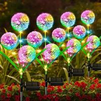 Lampes solaires d'extérieur en forme de pissenlit, lot de 3 lampes LED à piquet pour jardin, blanc chaud, lumière décorative en forme de fleur pour cour, patio, pelouse