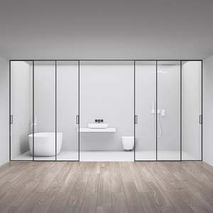 <span class=keywords><strong>Porta</strong></span> Scorrevolte da Interno Moderna di Grandi Dimensioni con Apertura Manuale Pannelli in Vetro Sovrapposti Doppio Temperato e Telaio Nascosto in Alluminio - Product Image 6