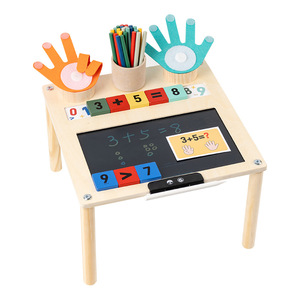 Jouet mathématique en bois <span class=keywords><strong>Montessori</strong></span> personnalisé avec tableau à dessin, reconnaissance des nombres, aides pédagogiques pour l'<span class=keywords><strong>addition</strong></span> pour les enfants - Product Image 1