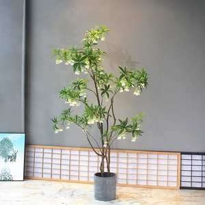 Schefflera de árbol verde <span class=keywords><strong>artificial</strong></span> de lujo, plantas de suelo grandes de plantas artificiales para decoración de ventanas de sala de té de tienda de vestíbulo de Hotel - Product Image 3