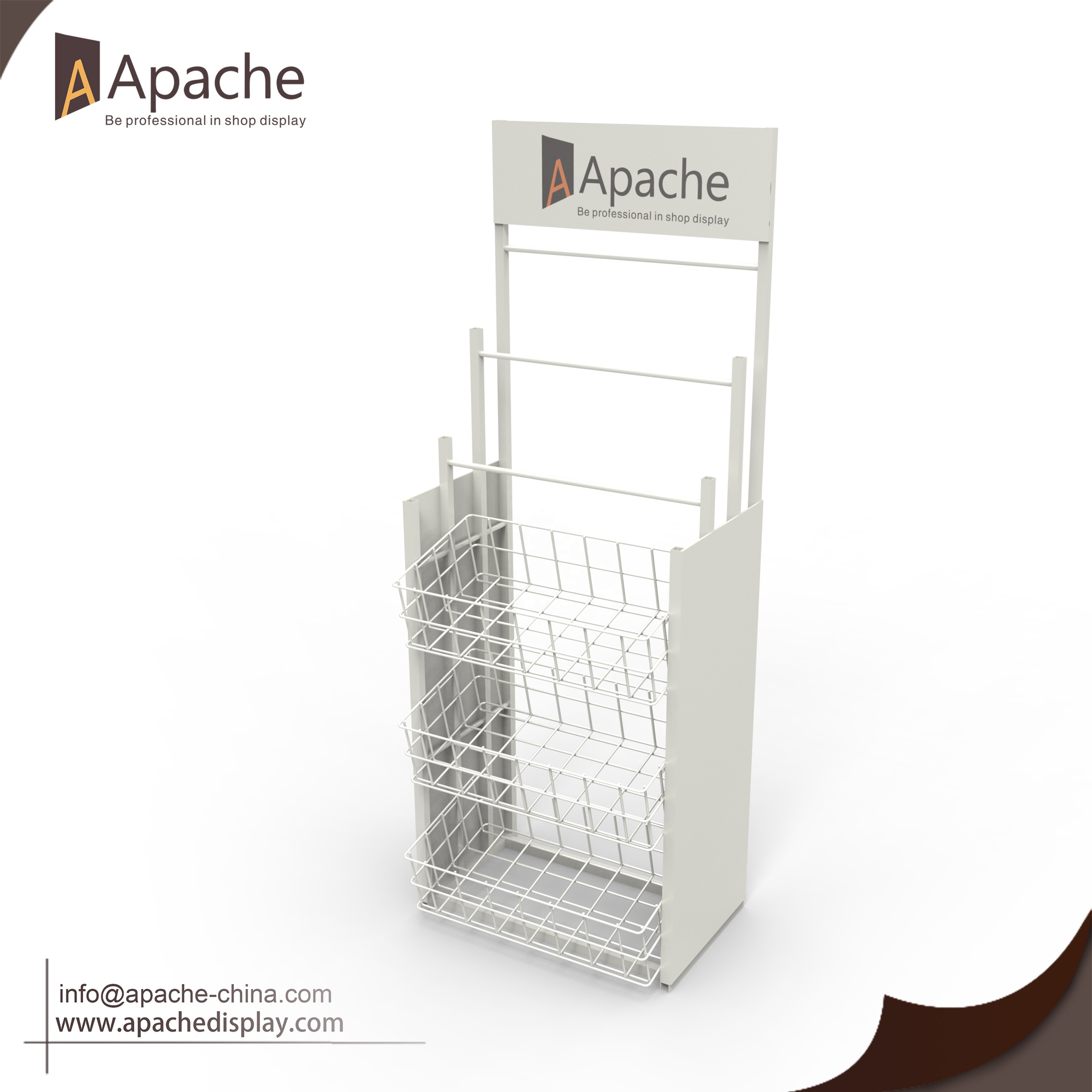 3-Layer Metal Wire Display Rack Retail Umbrella Stand for Grocery for Shops Supermarkets Shopping Malls Advertising — view 5