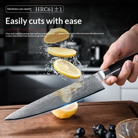 Ensemble de couteaux de chef haut de gamme en acier Damas, lames en acier VG inoxydable 12,5 cm, coffret cadeau, outil d'affûtage, livraison directe, vente en gros