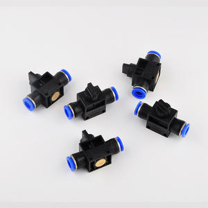 HVFF-8 ข้อต่อระบบนิวเมติก 6 ทาง วาล์วควบคุมแบบมือ 12 ข้อต่อท่อลม วาล์วควบคุมการไหลแบบปรับเร็ว ทำจากพลาสติก - Product Image 5