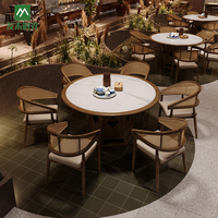 Youmu Shiguang Chinesisches Restaurant Hotel Gesinterter Stein Esstisch Massivholz Stuhl Set Traditionelles Design Restaurants