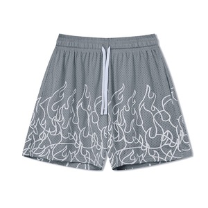 Celana basket Retro uniseks dan dewasa, setelan kustom dewasa, celana pendek basket bordir jaring ganda, kantong bersirkulasi ukuran besar anti-bakteri musim panas - Product Image 5