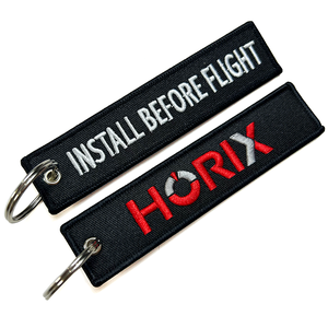 사용자 정의 로고 자동차 비행 양면 자수 패브릭 키 체인/키 태그/열쇠 고리 전에 고품질 제거 - Product Image 2