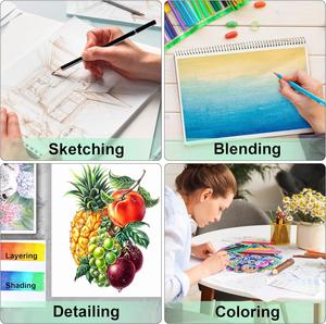 KALOUR Juego de <span class=keywords><strong>180</strong></span> Lápices de Colores Profesionales en Caja de Metal para Dibujar y Bosquejar con <span class=keywords><strong>180</strong></span> Colores Vivos como Materiales de Arte - Product Image 6
