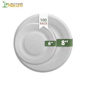 Plaque biodégradable Compostable <span class=keywords><strong>Canne</strong></span> À <span class=keywords><strong>Sucre</strong></span> <span class=keywords><strong>Fibre</strong></span> Pulpe Dîner Écologique Assiettes Jetables - Product Image 2
