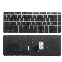 Clavier d'ordinateur portable EWin Factory ABS noir avec pavé tactile rétroéclairé de remplacement pour Elitebook 840 G3