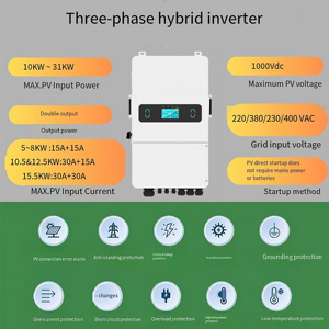 Convertisseur <span class=keywords><strong>solaire</strong></span> hybride <span class=keywords><strong>triphasé</strong></span>, efficacité 98%, anti-courant inversé, connecté au réseau/hors réseau, commercial, industriel - Product Image 4