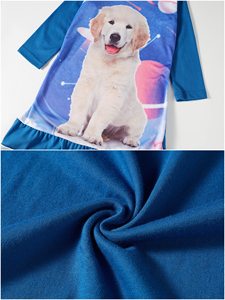 Abito da notte per ragazze con stampa a manica lunga personalizzato abito da notte per bambine - Product Image 4