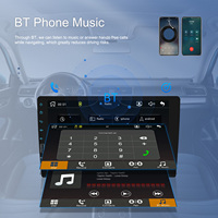 Autoradio Podofo 9 pouces 1din avec écran tactile, CarPlay, Android Auto, lecteur MP5, Wi-Fi, Bluetooth, FM, égaliseur, microphone intégré