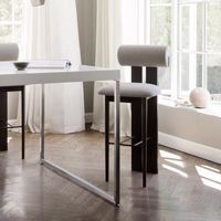 Tabouret de bar moderne en cuir et bois de noyer, style industriel, pour restaurant, hauteur de comptoir, luxe nordique