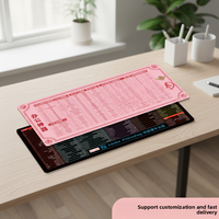Tapis de Souris pour Ordinateur en Plastique Rectangulaire Grande Taille Extra Large Tapis de Bureau Tout-en-un Épaissi avec Raccourcis Clavier