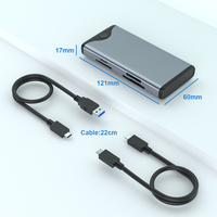 Aluminio 6 en 1 USB3.1 10Gbps CFexpress Tipo A + B SD TF Adaptador de lector de tarjetas PD Externo Tipo-C M.2 2240 2260 2280 SSD Caja