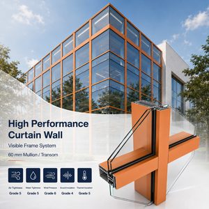 Muro Cortina <span class=keywords><strong>de</strong></span> Vidrio Moderno y Colorido, Fachada Tintada Serie 60, Sistema <span class=keywords><strong>de</strong></span> Fijación, Diseño Personalizado, Soporte para <span class=keywords><strong>Fachadas</strong></span> <span class=keywords><strong>de</strong></span> Edificios Comerciales - Product Image 3