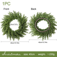 Guirlande de Noël StarKey JKV écologique 40/50 cm, en pin artificiel floqué et givré, branches recouvertes de neige, multicolores