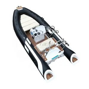 8 Capacity Deep V Double RIB480 Fiberglass Hull Inflatable Boat With Luxury Console And Roll Bar