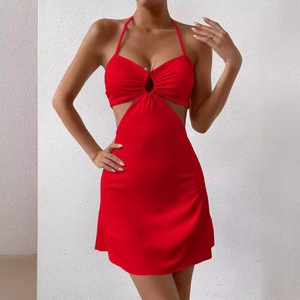 Nuevo Vestido <span class=keywords><strong>de</strong></span> <span class=keywords><strong>Mujer</strong></span> en Oferta, Sexy, con Espalda Descubierta y Tirantes, para Verano - Product Image 3