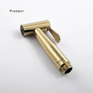 PINEBAY из нержавеющей стали циркониевая Золотая ванная комната Shattaf мусульманский душ ручной набор туалетных Биде Распылитель - Product Image 5