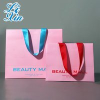 Custom Printed Brown Craft Paper Luxury Customizable Size Paperboard Shopping Bags Ribbon Handles Eco-Friendly Lamination