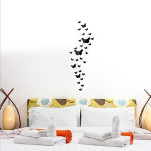 <b>Mirror</b> Butterfly Wall Stickers 30 Pieces <b>Silver</b> Black Acrylic Modern Home Decor Bedroom Entryway DIY Decoration - Product Image 1