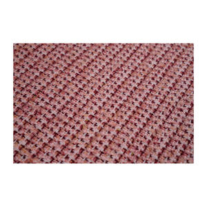 Tela Tweed de Primera Calidad Hecha en Corea, Color Rojo Oscuro-Rosa, Malla Metálica con Textura Elegante, Textil Tejido Personalizado OEM y ODM - Product Image 1