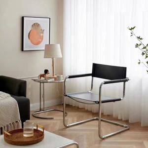 Accent tarzı tasarımcıdan sandalye deri salonu kanepe sandalye fiberglas bacak geri eğlence koltuk otel Villa Modern restoran - Product Image 2