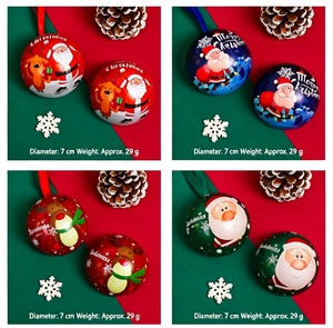 Hot <b>Christmas</b> Decorations Tinplate Round Ball With Ribbon Metal Container Candy Jar Promotional Gift Custom <b>Christmas</b> Tin Ball - Product Image 5