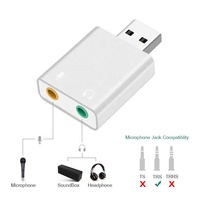 Kartu Suara USB 3D Virtual 7.1 Channel USB2.0 Kartu Suara Stereo Eksternal Adaptor Audio Earphone untuk Komputer