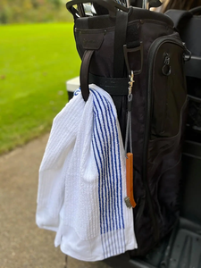 Bán Buôn 100% Cotton Terry In Sọc Jacquard Golf Khăn Biểu Tượng Tùy Chỉnh Màu Đen Trắng Bông Tour Du Lịch Caddy Khăn - Product Image 4