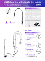 Lampe LED à pince 5W pour manucure, salon de beauté, lampe UV pour extensions de cils
