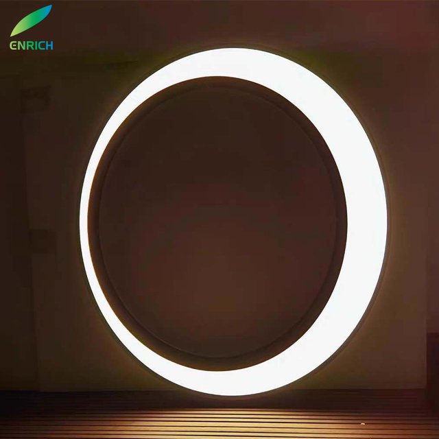 Modern Design Home Decor Coffee Shop Aluminum Moon Round Chandelier Pendant Led Ring Light Indoor Lighting