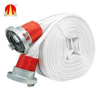 Tuyau d'incendie en polyester blanc à 16 barres, 1,5 à 2,5 pouces, avec revêtement en EPDM et boîte de rangement pour utilisation avec un hydrant