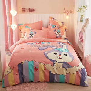 Nouveau design d'ensemble de draps en microfibre de luxe confortables literie d'hôtel drap-housse 4 pièces ensemble drap de lit de dessin animé - Product Image 6