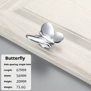 Cajonera Moderna y Sencilla con Diseño de Hoja de Albaricoque, Mariposa y Abeja, de Aleación de Zinc, Personalizada para Habitación Infantil, Creativa para Dormitorio - Product Image 6