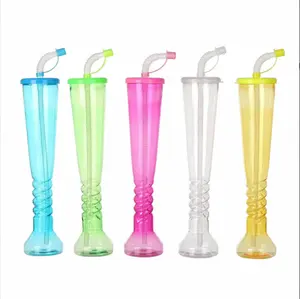 Meilleures ventes, gobelets en plastique 380ml, gobelets à Smoothie avec animaux et paille