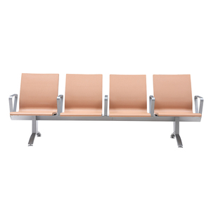 Chaise d'aéroport avec structure métallique, siège d'attente public avec accoudoirs pour gare, hôpital, banque, hall - Product Image 2