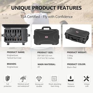 Kinghardcase Súng cứng trường hợp không thấm nước IP68 đánh giá ODM tương thích 7 khẩu súng lục 16 Tạp Chí bền sưu tập vỏ trường hợp 3 năm - Product Image 2