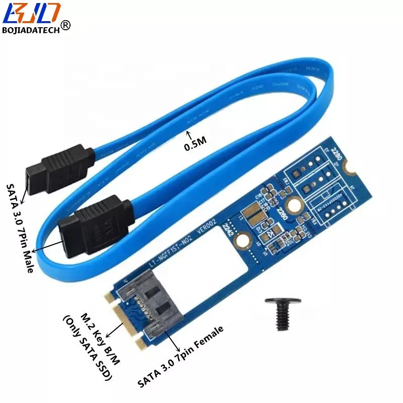 M.2 NGFF مفتاح B + M واجهة إلى 7Pins SATA 3.0 موصل توسيع بطاقة التحويل لقرص صلب 2.5 "3.5"