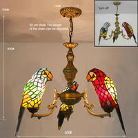 Lustre en verre teinté rétro APCITL en forme de perroquet, idéal pour villa, bar, restaurant, salon – Suspension lumineuse en forme d'oiseau