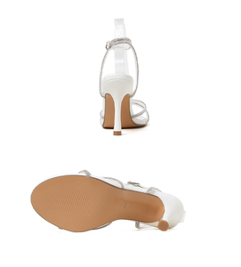 Sandalias de Tacón Alto con Pedrería, Diseño Gladiador, Correa en el Tobillo, Plateadas, para Mujer, Elegantes y Sensuales, Ideales para Fiestas y Bodas, Moda 2023 - Product Image 6