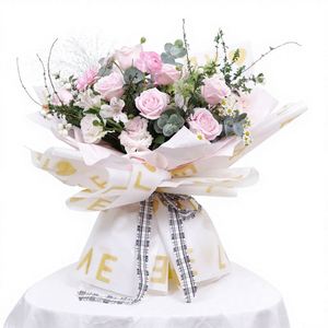 Papier d'emballage pour fleurs en PVC double face, épais, translucide, imperméable, pour la Saint-Valentin, emballage de bouquet d'amour, fournitures pour fleuristes - Product Image 1