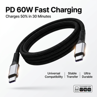 Câble de données USB-C vers USB-C PD 60W 100W, câble de charge rapide Type-C vers Type-C pour iPhone 17 16 15 Samsung