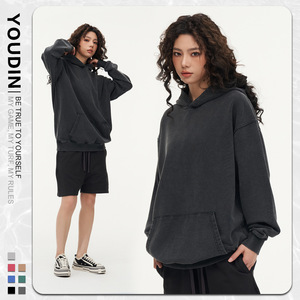 <span class=keywords><strong>Gilet</strong></span> à <span class=keywords><strong>capuche</strong></span> décontracté en coton 360G style rétro américain, coupe ample grande taille, pour jeunes filles, garçons, hommes et femmes - Product Image 4