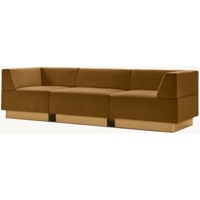 Ensemble de canapés modulaires de luxe pour salon, revêtement en tissu, structure en bois massif