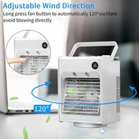Ventilateur de refroidissement d'air miniature portable, oscillation automatique, petit refroidisseur d'eau, ventilateur rechargeable, climatiseur, ventilateur de refroidissement