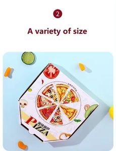 Boîtes à pizza biodégradables en carton ondulé écologiques 8 10 12 pouces carrées prêtes à l'emploi avec pelliculage mat, gaufrage et revêtement UV pour aliments - Product Image 2
